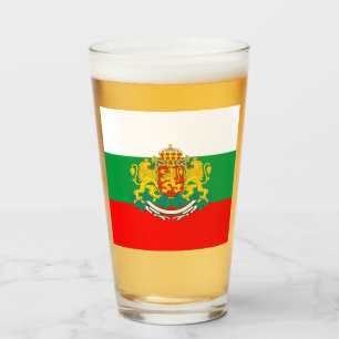 Bulgarische Flagge+Wappen  Glas