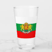 Bulgarische Flagge+Wappen  Glas (Vorderseite)