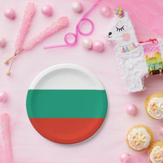 Bulgarische Flaggen-Teller, Party, Sport, Bulgarie Pappteller (Party)