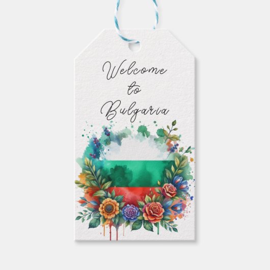 Bulgarische Flaggenflagge Willkommen Geschenkanhänger (Vorderseite)