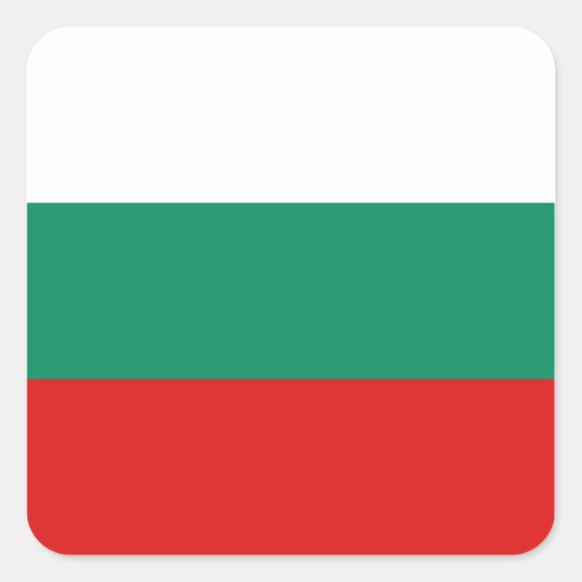 Bulgarische Flaggenmarke Quadratischer Aufkleber (Vorderseite)
