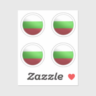 Bulgarische Glossy Circle Flag Aufkleber