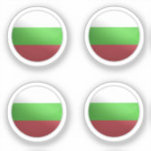 Bulgarische Glossy Circle Flag Aufkleber (Vorderseite)