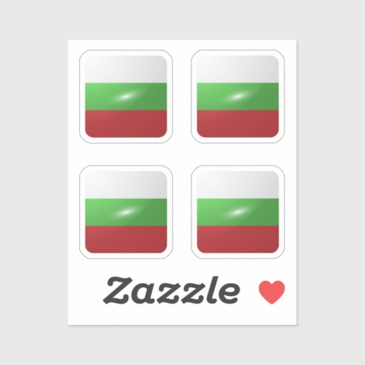 Bulgarische Hochglanzflagge Aufkleber (Blatt)