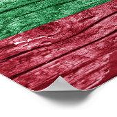 Bulgarische Holzflagge Poster (Ecke)