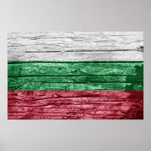 Bulgarische Holzflagge Poster (Vorne)
