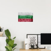 Bulgarische Holzflagge Poster (Heimbüro)