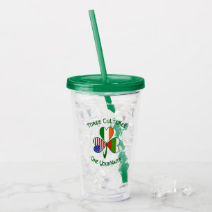 Bulgarische Irische Amerikanische Flagge Shamrock  Acryltrinkbecher