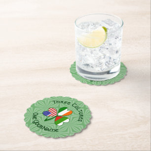 Bulgarische Irische Amerikanische Kleeblattflagge  Untersetzer