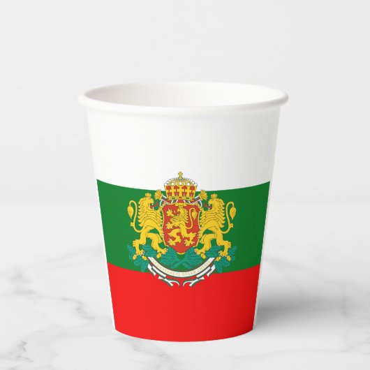 Bulgarische Papiertücher Pappbecher (Vorderseite)