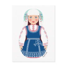 Bulgarische Postkarte Matryoshka