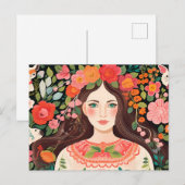 Bulgarische Postkartenfrau Niedliches Motif Postkarte (Vorne/Hinten)