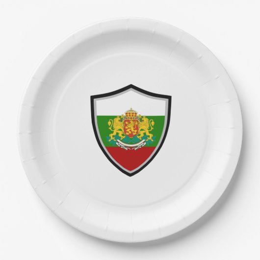 Bulgarische Schildpapiertafel Pappteller (Vorderseite)
