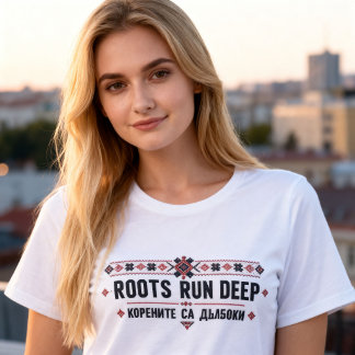 Bulgarische Shevitsa-Folklore- Stickerei: Wurzeln Tri-Blend Shirt