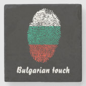 Bulgarische Touchfingerabdruckflagge Steinuntersetzer (Vorderseite)