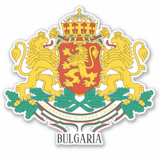 Bulgarische Wappenküste Patriotisch Aufkleber (Vorderseite)