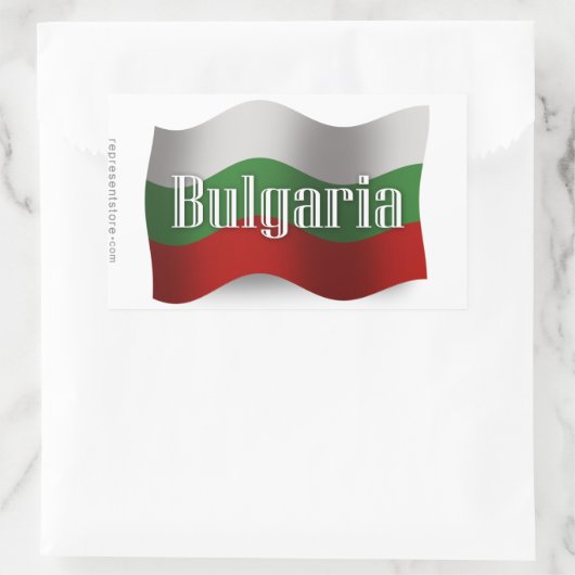 Bulgarische Wave Flag Rechteckiger Aufkleber (Tasche)