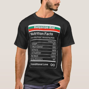 Bulgarischer Vater Ernährung Fakten Vatertag Gesc T-Shirt