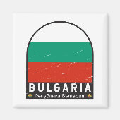 Bulgarisches FlaggenEmblem gestört Vintag Magnet (Vorne)