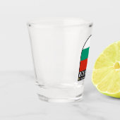 Bulgarisches FlaggenEmblem gestört Vintag Schnapsglas (Links)
