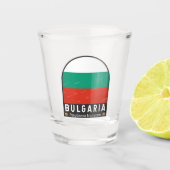 Bulgarisches FlaggenEmblem gestört Vintag Schnapsglas (Vorderseite)