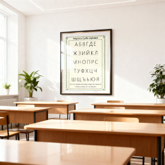 Bulgarisches Kyrillisches Alphabet Authentisches B Poster