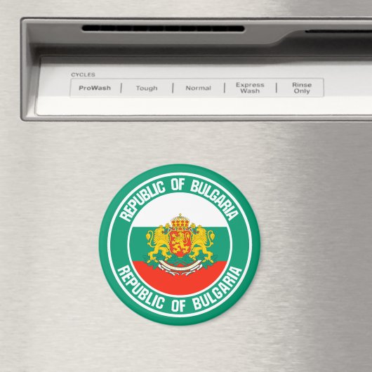 Bulgarisches RundEmblem Magnet (In Situ (Geschirrspüler))