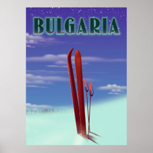 Bulgarisches Skireiseplakat Poster