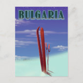 Bulgarisches Skireiseplakat Postkarte (Vorderseite)