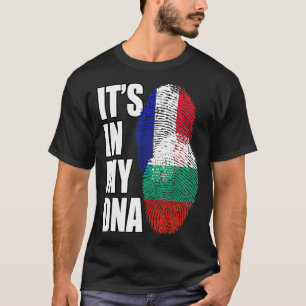 Bulgarisches und französisches Mi-DNA-Flaggengebie T-Shirt