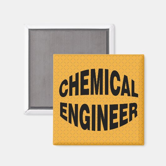 Bulging Black Chemical Engineer Text Magnet (Vorderseite/Rückseite)