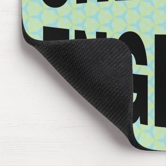 Bulging Black Chemical Engineer Text Mousepad (Ecke)