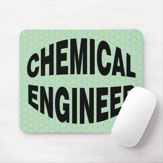 Bulging Black Chemical Engineer Text Mousepad (Mit Mouse)