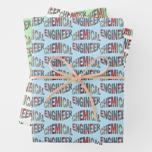 Bulging Chemical Engineer Text Geschenkpapier Set (Beispiel)