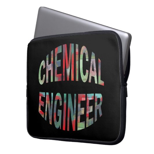 Bulging Chemical Engineer Text Laptopschutzhülle (Vorderseite Links)