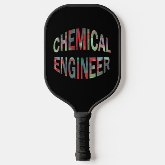 Bulging Chemical Engineer Text Pickleball Schläger (Vorderseite)