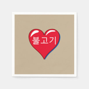 Bulgogi in rotem Herzen - Khaki Serviette