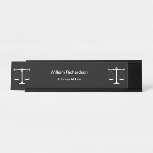 Bulk Attorney Office Modernes Desk Name Teller Schreibtischnamensplakette (Vorderseite )