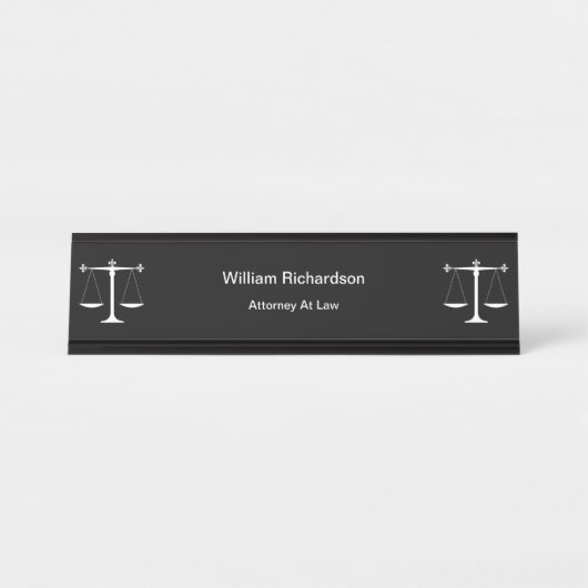 Bulk Attorney Office Modernes Desk Name Teller Schreibtischnamensplakette (Vorderseite )