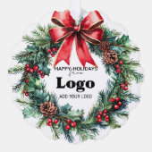 Bulk Budget Custom Logo Happy Holidays for Clients Ornament Karte (Vorderseite)