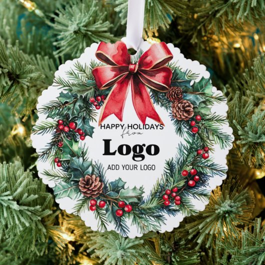Bulk Budget Custom Logo Happy Holidays for Clients Ornament Karte (Insitu (Baum))