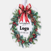 Bulk Budget Custom Logo Happy Holidays for Clients Ornament Karte (Links)
