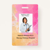 Bulk Childrens Hospital Foto ID Abzeichen Ausweis (Rückseite)