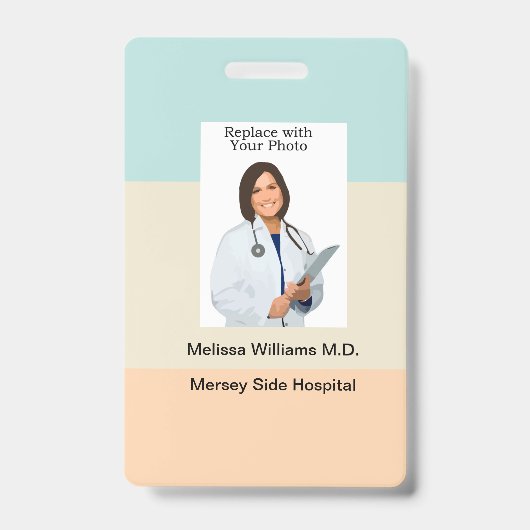 Bulk Medical Staff Basic Foto ID Abzeichen Ausweis (Vorderseite)