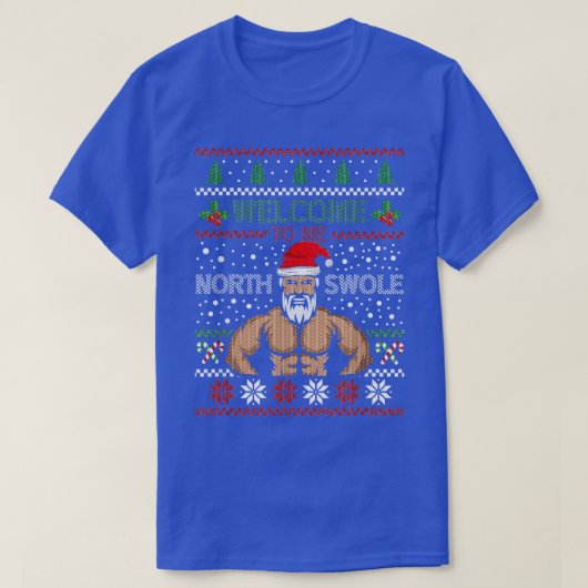 Bulk santa Bodybuilder Powerlifter Lifting Gym in T-Shirt (Design vorne)