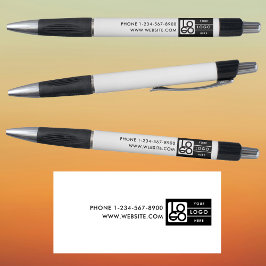 Bulk Simple Business Logo Custom Text Black White Kugelschreiber