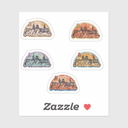 Bulk-Staat von Alabama Aufkleber (Blatt)