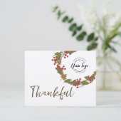 Bulk Thankful Blätter Business Logo Erntedank Dankeskarte (Stehend Vorderseite)