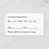 Bulk Veterinary Appointment Business Cards Moderne Visitenkarte (Rückseite)