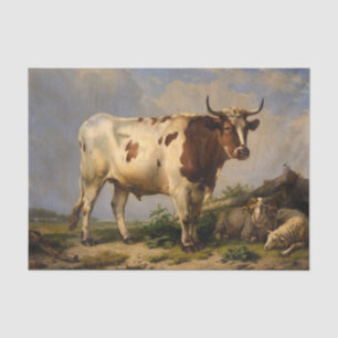Bull, 1847, von Eugene Joseph Verboeckhoven Seidenpapier